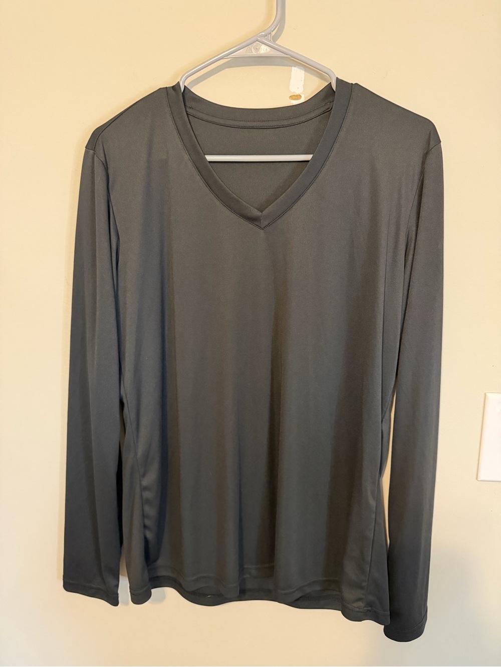 Black V-Neck Long Sleeve Top Unisex